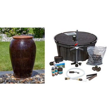Tuscany FNT3922 Ceramic Triple Vase Complete Fountain Kit Vase Fountain Blue Thumb